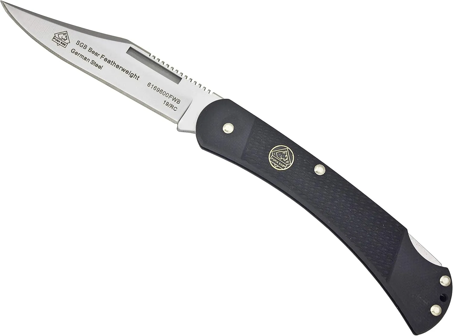 SGB Puma Bear Featherweight Black G10 Folding Pocket Knife