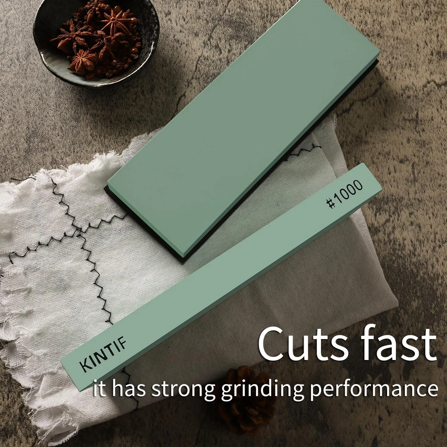 Sharpening Stone Whetstone Medium Grit #1000, Strong grinding power, Splash and go, Cuts fast, Not clog, Sharpening Stones for Knives, Whetstone knife sharpener