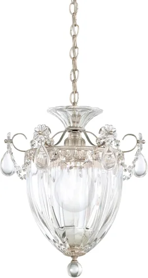 Signature 1241-48, Bagatelle 1 Light 9.5in x 8in Pendant in Antique Silver with Clear Heritage Handcut Crystals