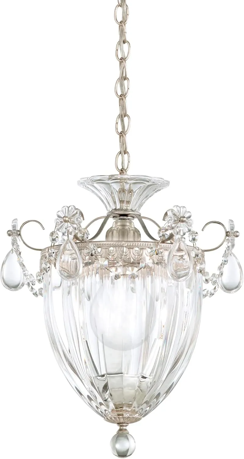 Signature 1241-48, Bagatelle 1 Light 9.5in x 8in Pendant in Antique Silver with Clear Heritage Handcut Crystals
