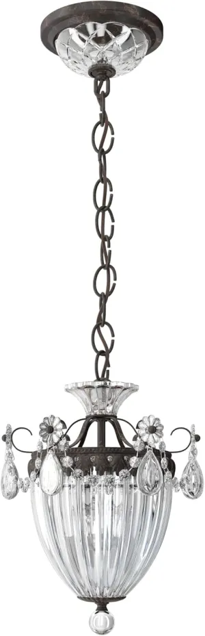 Signature 1243-76, Bagatelle 1 Light 12.5in x 10in Pendant in Heirloom Bronze with Clear Heritage Handcut Crystals