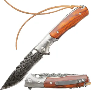 Sitivien ST238 VG10 Damascus Steel Folding Knife,Dalbergia Handle with Damascus Blade EDC Tool Knives for Outdoors Camping Fishing Hiking … …