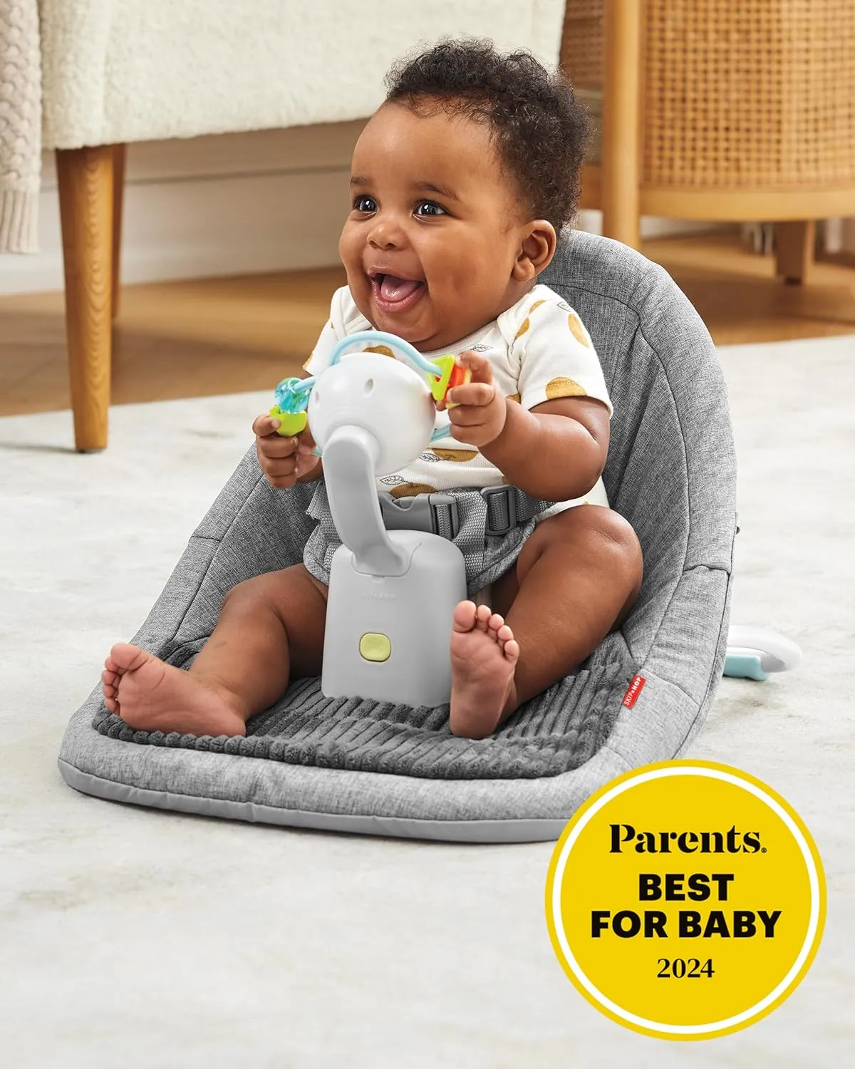 Skip Hop Baby Ergonomic Activity Floor Seat for Upright Sitting Lightweight and Travel-Friendly Silver Lining Cloud Grey Age 0 