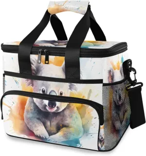 Sloth Small Animal Rainbow Watercolor Cooler Bag Insulated Cooler Soft Sided Cooler 24 Can Portable Picnic Bag Large Leakproof Lunch Bag Box for Beach Grocery Camping Travel Car Men Women