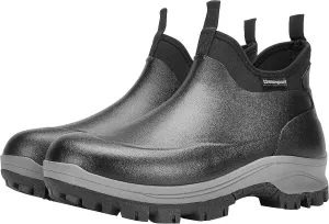 Sludgy 6" 4mm Black | Insulated Waterproof Rubber Ankle Waterproof Shoes for Rain and Mud, Fishing, Hunting