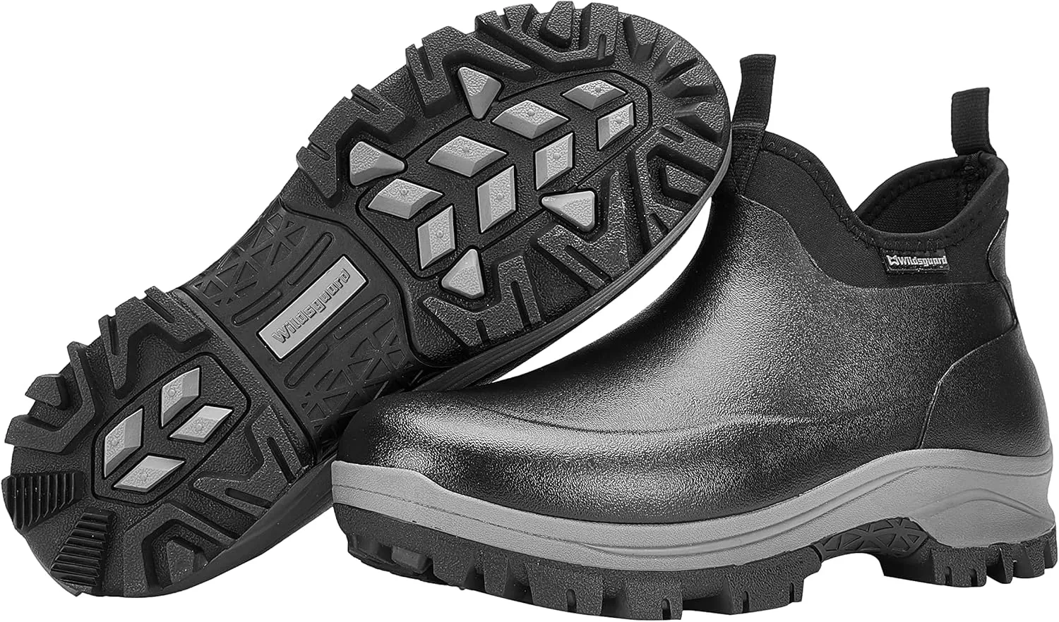 Sludgy 6" 4mm Black | Insulated Waterproof Rubber Ankle Waterproof Shoes for Rain and Mud, Fishing, Hunting