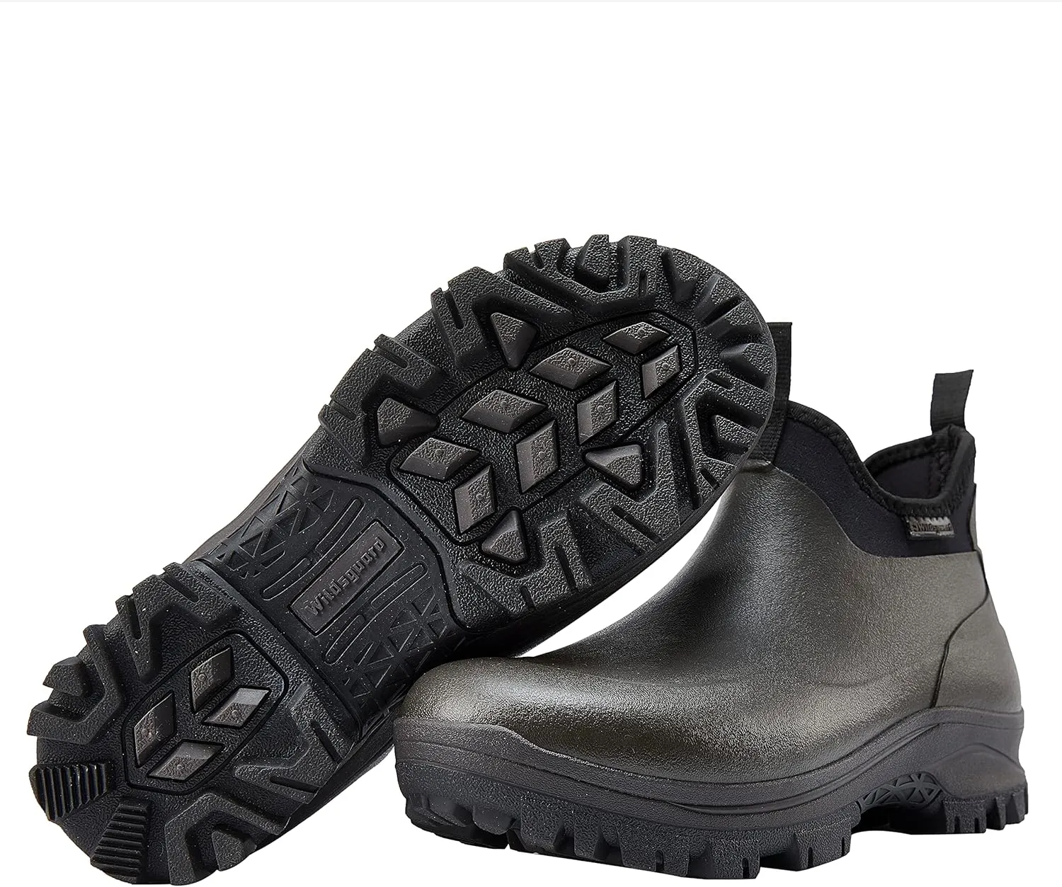 Sludgy 6" 4mm Black | Insulated Waterproof Rubber Ankle Waterproof Shoes for Rain and Mud, Fishing, Hunting