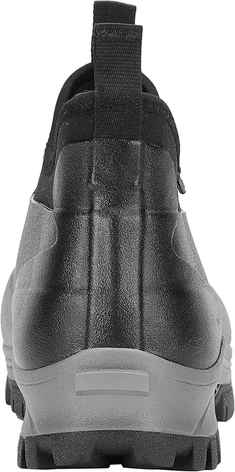 Sludgy 6" 4mm Black | Insulated Waterproof Rubber Ankle Waterproof Shoes for Rain and Mud, Fishing, Hunting