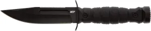 Smith & Wesson M&P Special Ops High Carbon S.S. Full Tang Fixed Blade Survival Knife with Clip Point, Rubberized Handle,Black