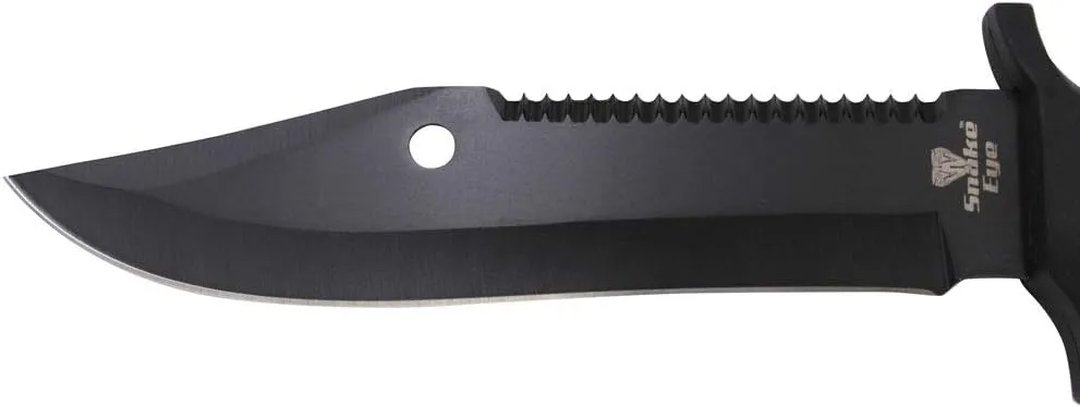 Snake Eye Tactical 12-Inches Ultimate Outdoors Survival Knife Fixed Blade Knife for Hunting, Fishing, Foraging, Camping, and Bushcraft Stainless Steel Knife With Sheath (Green-Sawback)