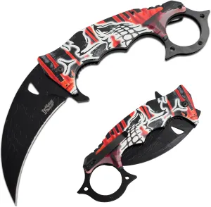 Snake Eye Tactical Dark Fantasy Blade-Jumbo Every Day Carry Folding-Knife (Red)