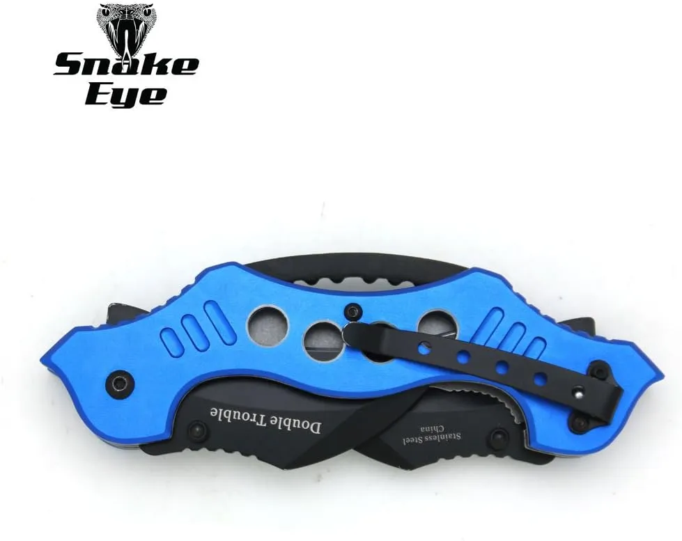 Snake Eye Tactical Double Trouble Karambit Style Assisted Open Folding Pocket Knife Outdoors Hunting Camping Fishing