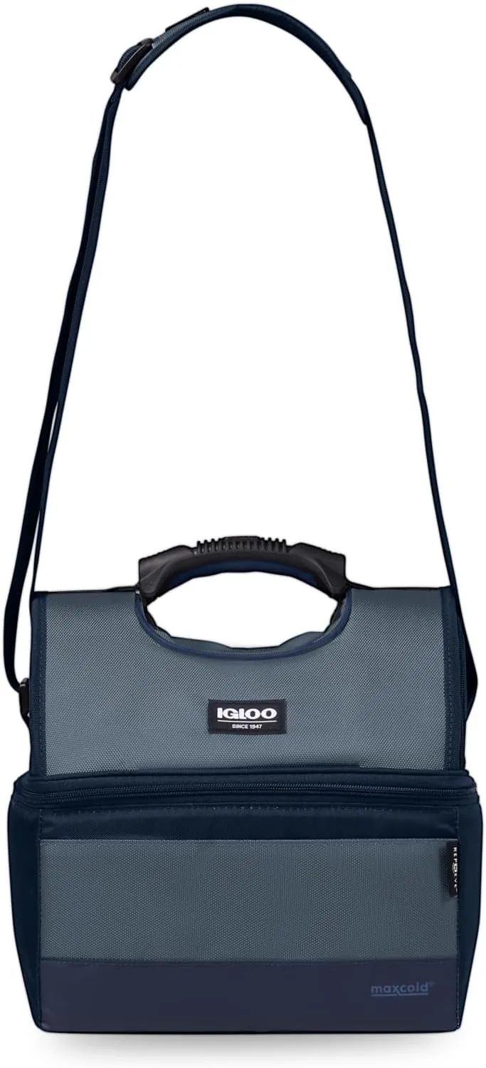 Soft Cooler Gripper Evergreen Eco Lunch Bag, 16-Can Dual Compartment Lunch Cooler, Insulated Lunch Box, Soft Sided Cooler Bag