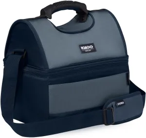 Soft Cooler Gripper Evergreen Eco Lunch Bag, 16-Can Dual Compartment Lunch Cooler, Insulated Lunch Box, Soft Sided Cooler Bag