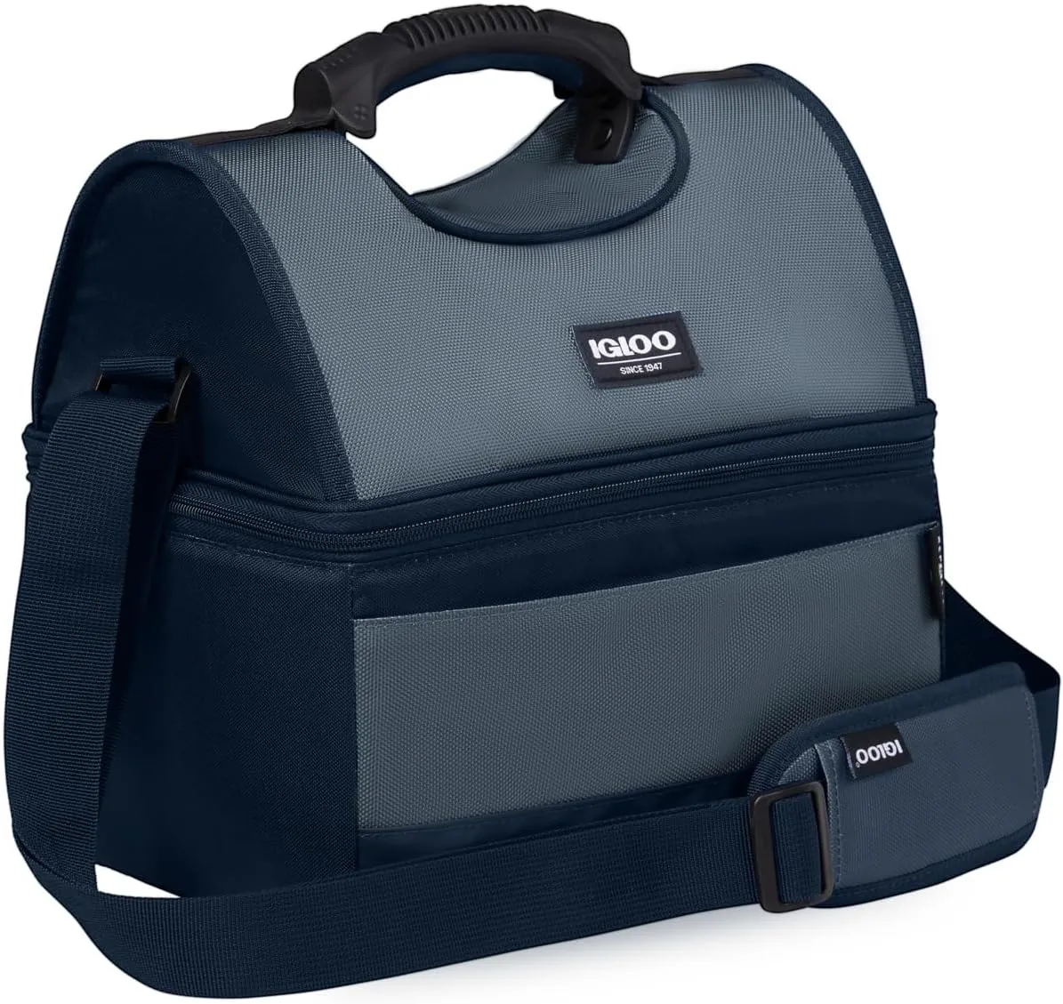 Soft Cooler Gripper Evergreen Eco Lunch Bag, 16-Can Dual Compartment Lunch Cooler, Insulated Lunch Box, Soft Sided Cooler Bag