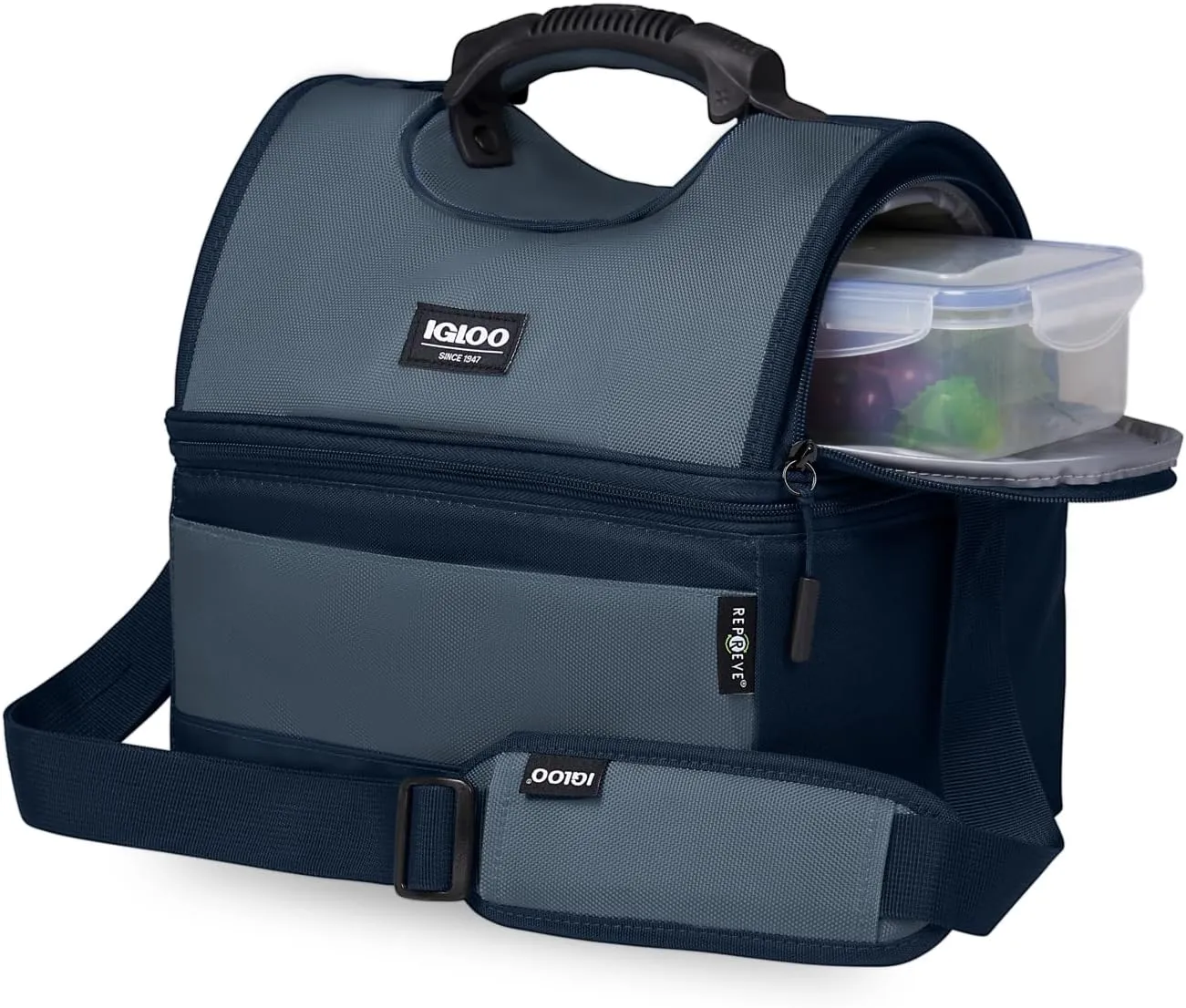 Soft Cooler Gripper Evergreen Eco Lunch Bag, 16-Can Dual Compartment Lunch Cooler, Insulated Lunch Box, Soft Sided Cooler Bag