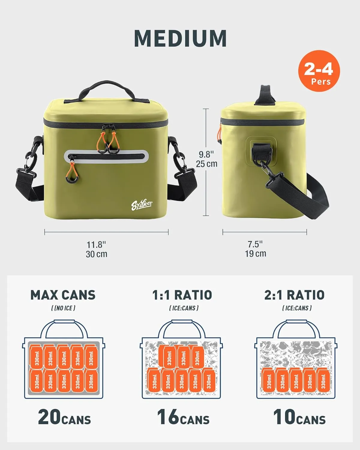 Soft-Sided Cooler Bag, 7/16/30 Can Portable Ice Chest Box, Waterproof, Leak-Proof, Insulated Cooler for Lunch, Beach, Drink, Beverage, Travel, Camping, Picnic