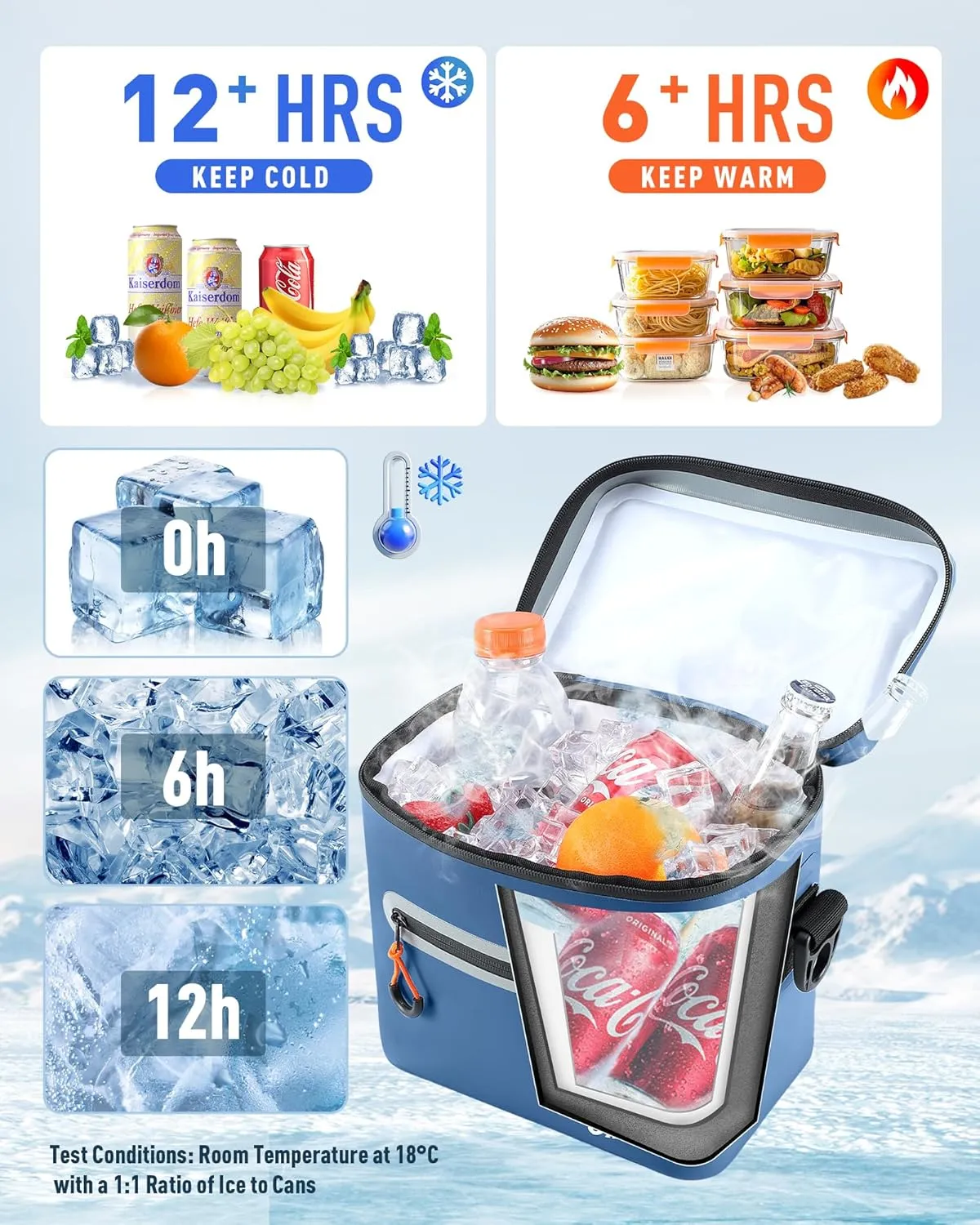 Soft-Sided Cooler Bag, 7/16/30 Can Portable Ice Chest Box, Waterproof, Leak-Proof, Insulated Cooler for Lunch, Beach, Drink, Beverage, Travel, Camping, Picnic