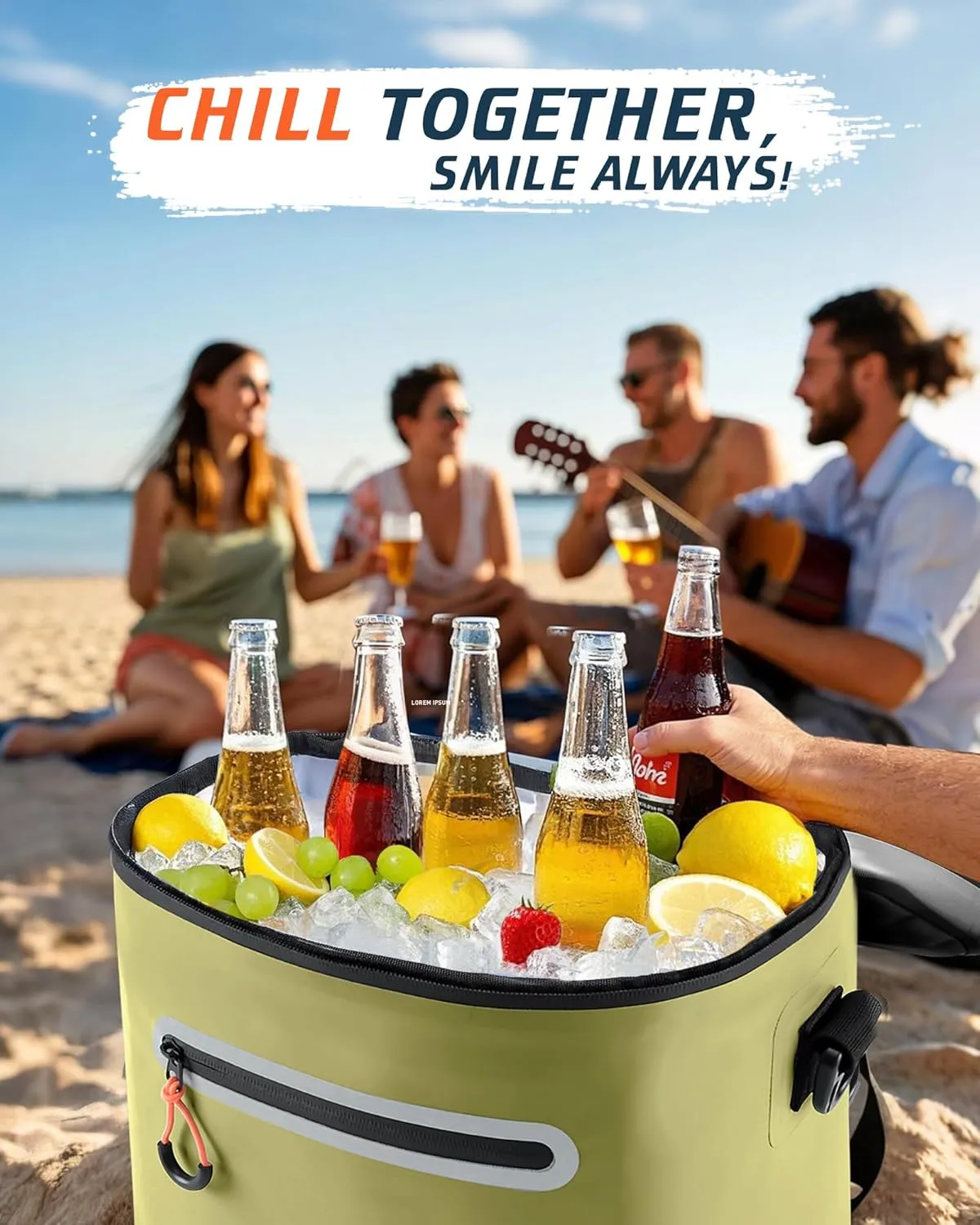 Soft-Sided Cooler Bag, 7/16/30 Can Portable Ice Chest Box, Waterproof, Leak-Proof, Insulated Cooler for Lunch, Beach, Drink, Beverage, Travel, Camping, Picnic