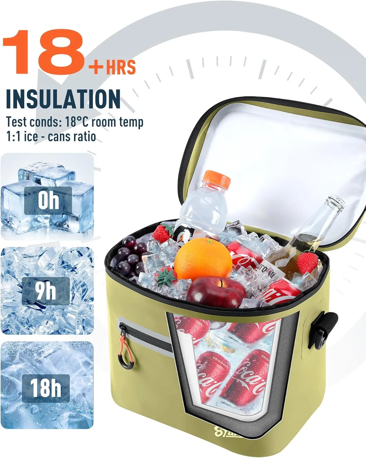 Soft-Sided Cooler Bag, 7/16/30 Can Portable Ice Chest Box, Waterproof, Leak-Proof, Insulated Cooler for Lunch, Beach, Drink, Beverage, Travel, Camping, Picnic