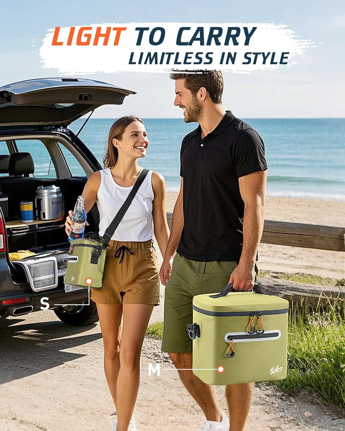 Soft-Sided Cooler Bag, 7/16/30 Can Portable Ice Chest Box, Waterproof, Leak-Proof, Insulated Cooler for Lunch, Beach, Drink, Beverage, Travel, Camping, Picnic