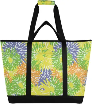 Soft Sided Cooler Bag Hot or Cold Carrier Portable Travel Insulated Bag for Travel Lunch Camping Beach Colorful Firework Art Pattern