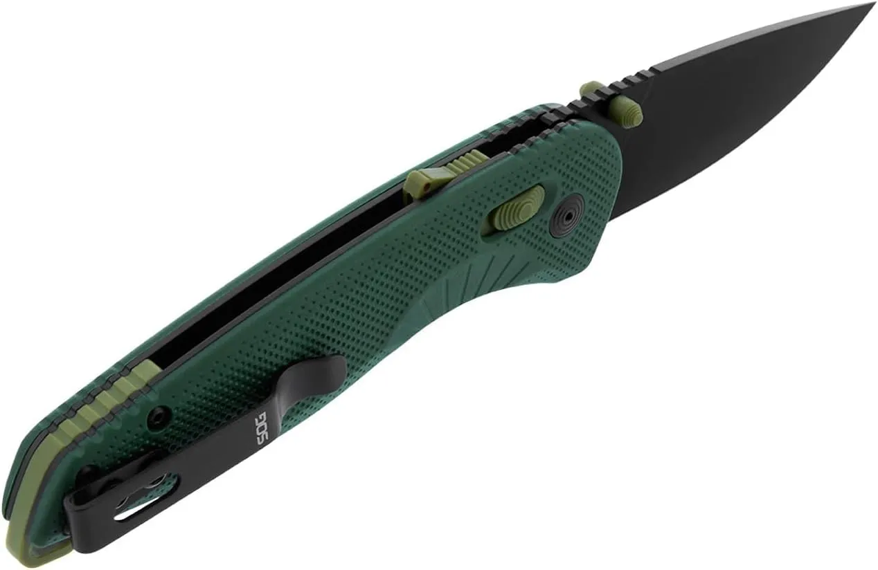 SOG Aegis AT Ambidextrous Outdoor Pocket Easy to Carry Folding Knives | CRYO D2 Stainless Steel Blade | AT-XR Lock