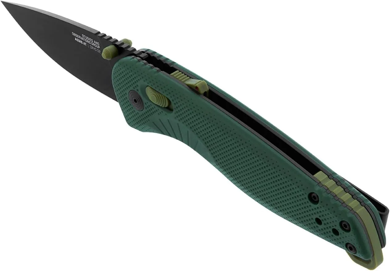 SOG Aegis AT Ambidextrous Outdoor Pocket Easy to Carry Folding Knives | CRYO D2 Stainless Steel Blade | AT-XR Lock