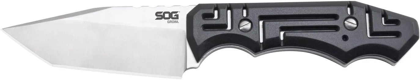 SOG Growl Fixed Fixed Blade JB02K-CP - Satin Polished 3.6" Tanto Blade, GRN Handle, Hard Molded Nylon Sheath