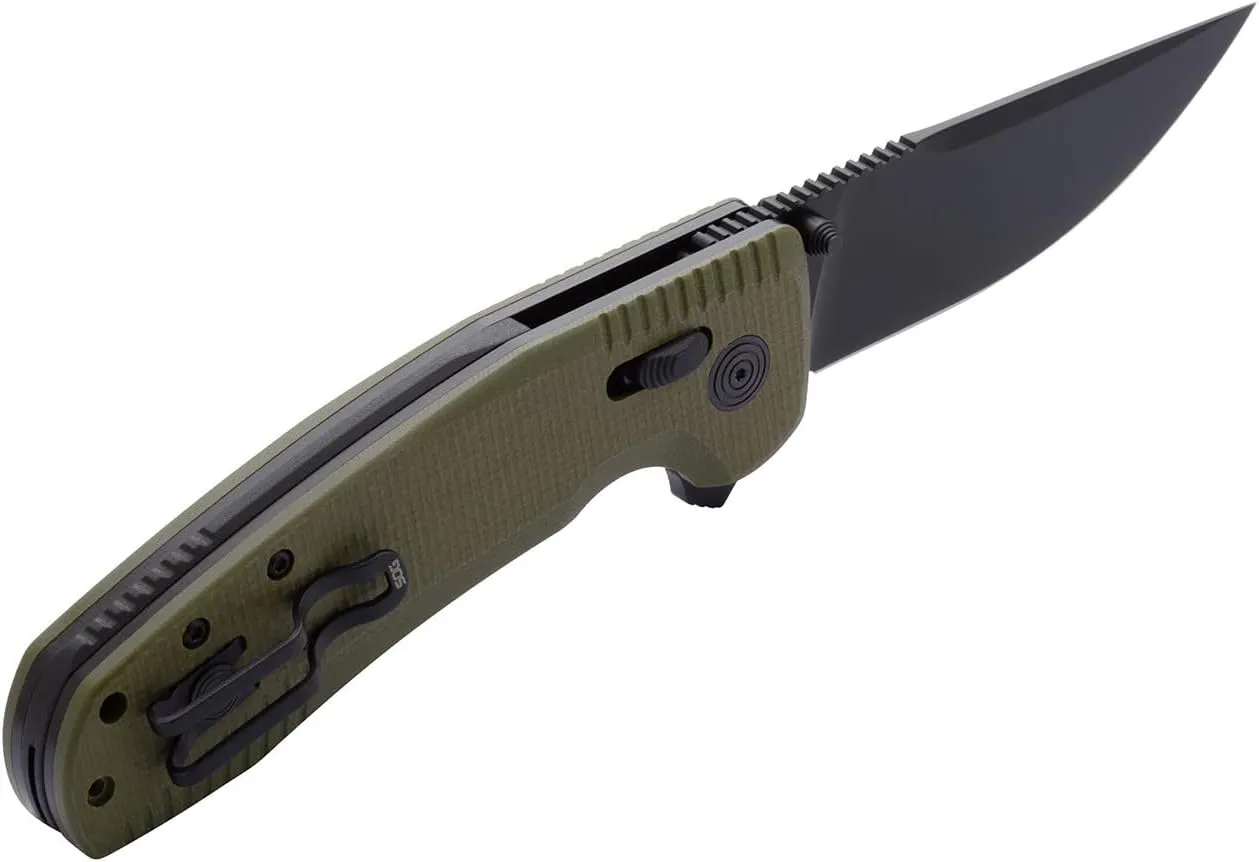 SOG TAC XR Professional Folding Knife | 3.4" D2 Tool Steel Blade & Ultra-Grip G10 Handle | Single-Handed Ambidextrous Use
