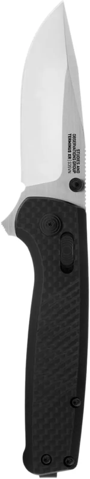SOG Terminus XR Ergonomic Ambidextrous Lightweight Sleek Balanced Folding Knife| G10 Carbon Fiber Handle | S35VN Steel Blade