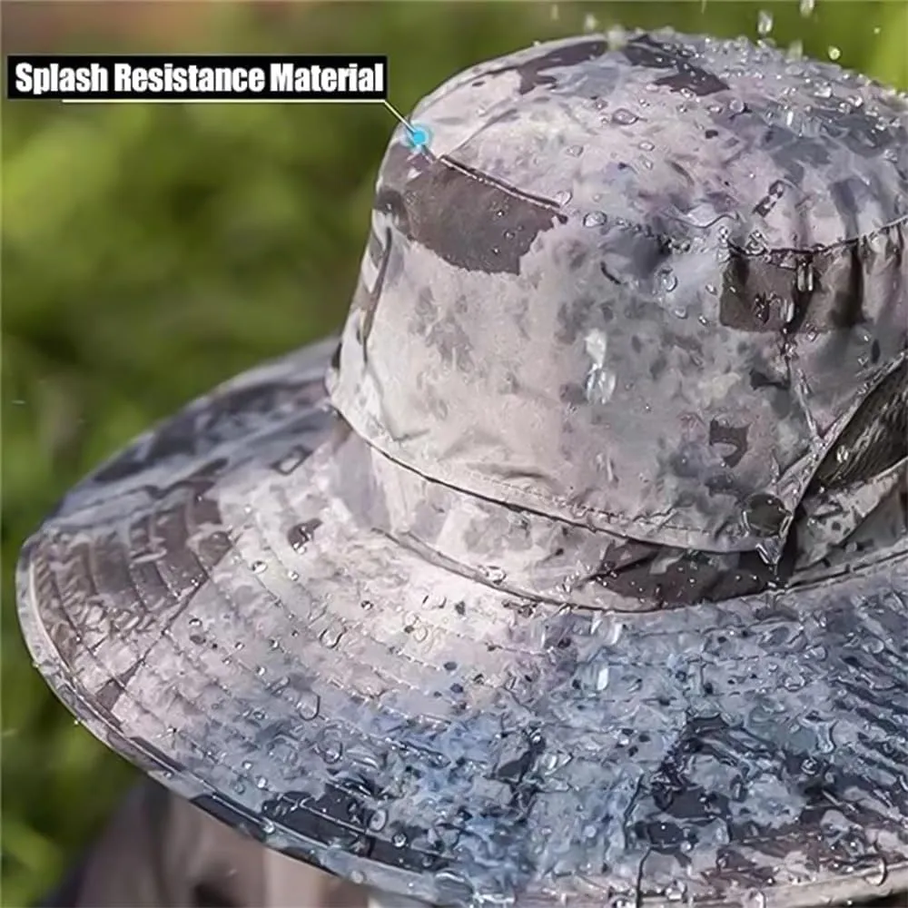 Solar Powered Fan Hat for Men, Wide Brim Outdoor Hat with Fan, Waterproof, UPF 50 , for Fishing, Gardening & More
