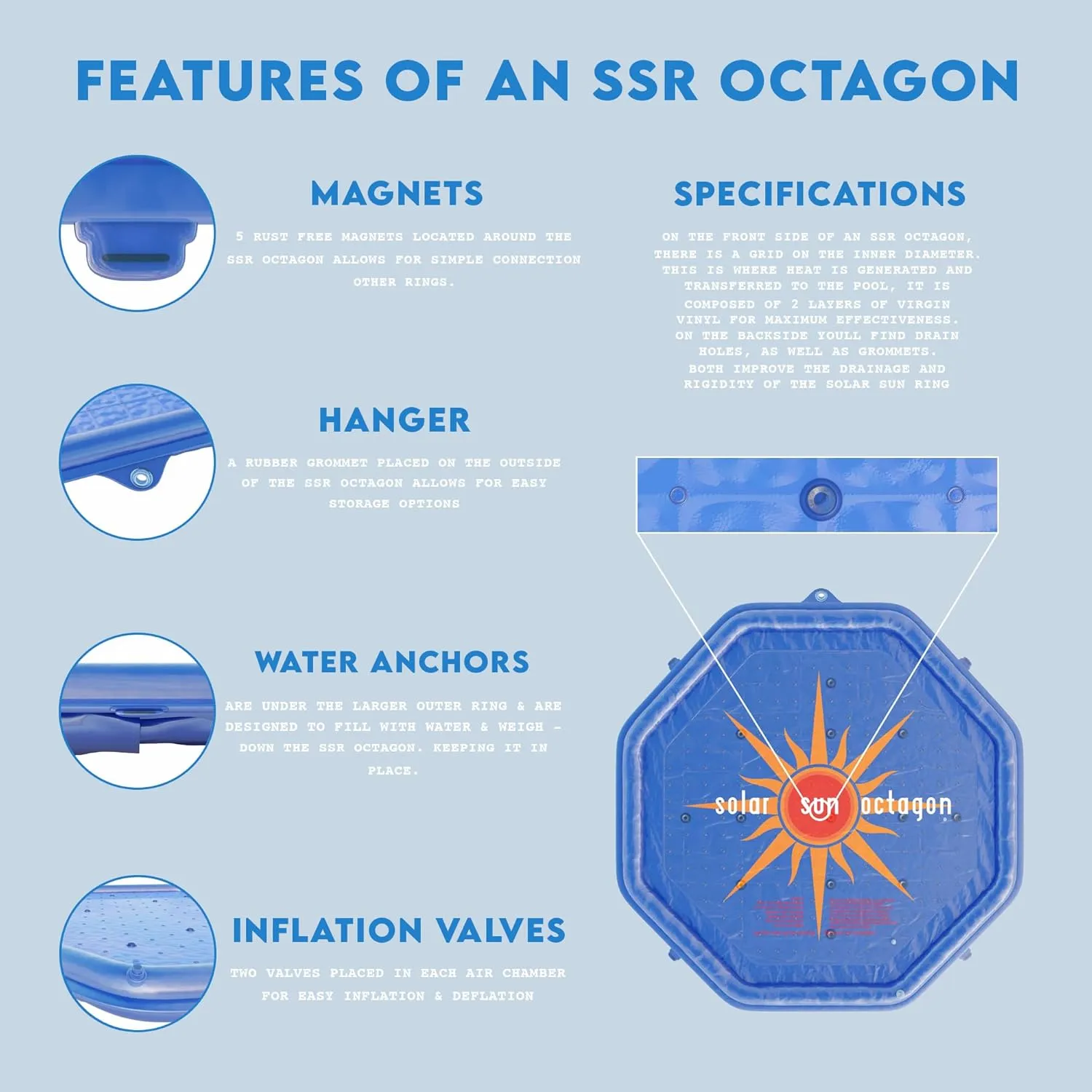 Solar Sun Rings Octagon Sunburst (9 Pack)