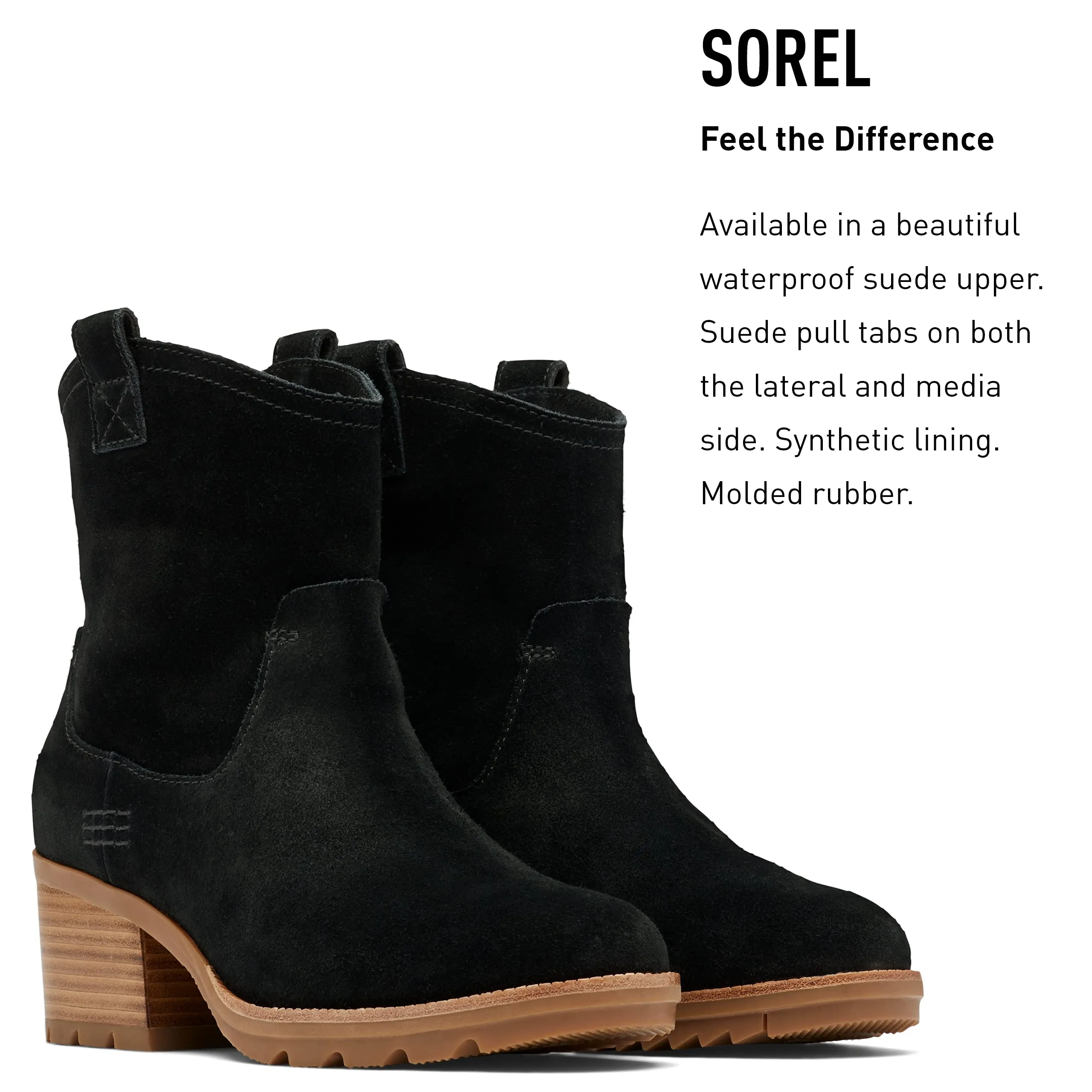 Sorel Women's Cate Pull On Boot ? Black, Gum 10 ? Waterproof Suede Rain Boot ? Size 8
