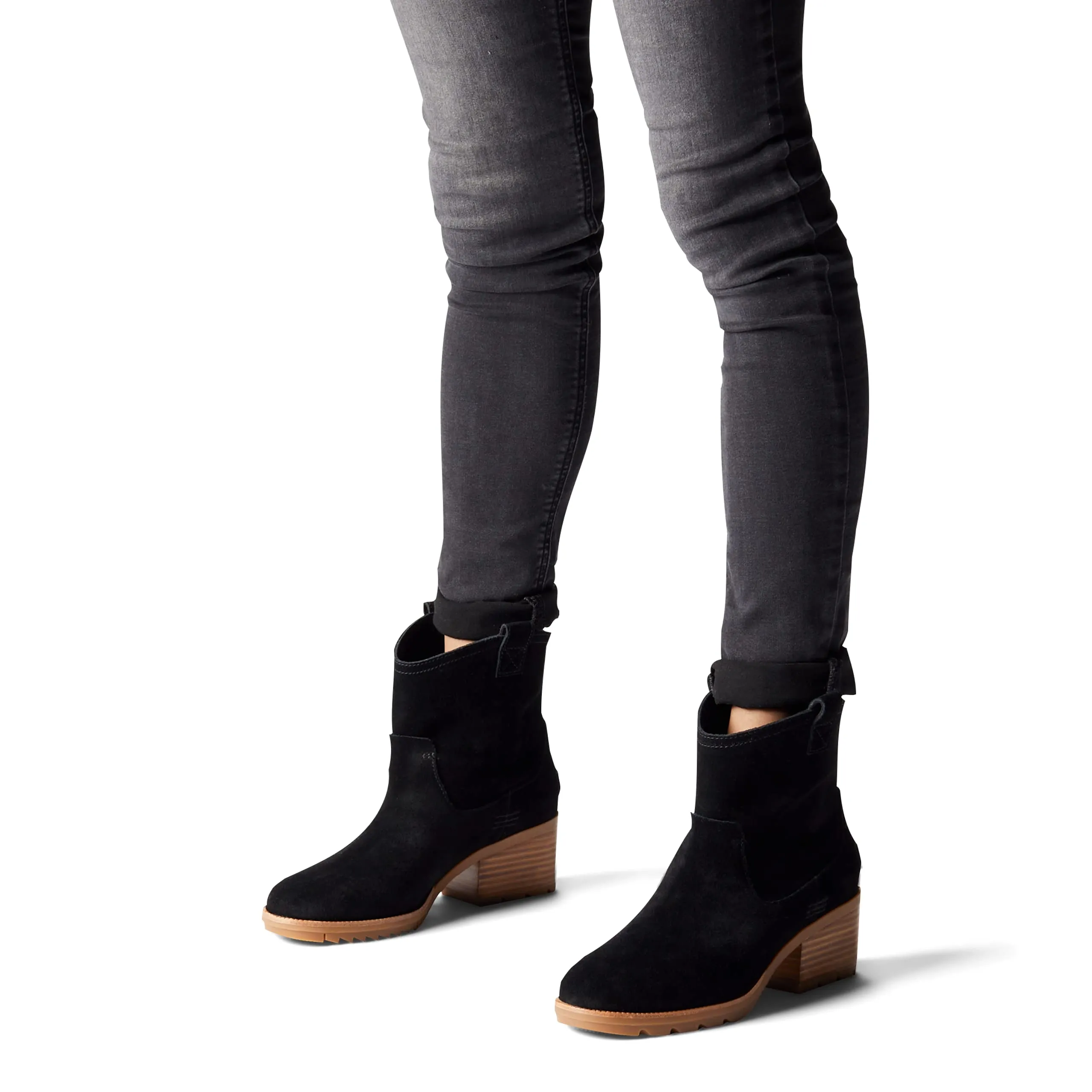 Sorel Women's Cate Pull On Boot ? Black, Gum 10 ? Waterproof Suede Rain Boot ? Size 8