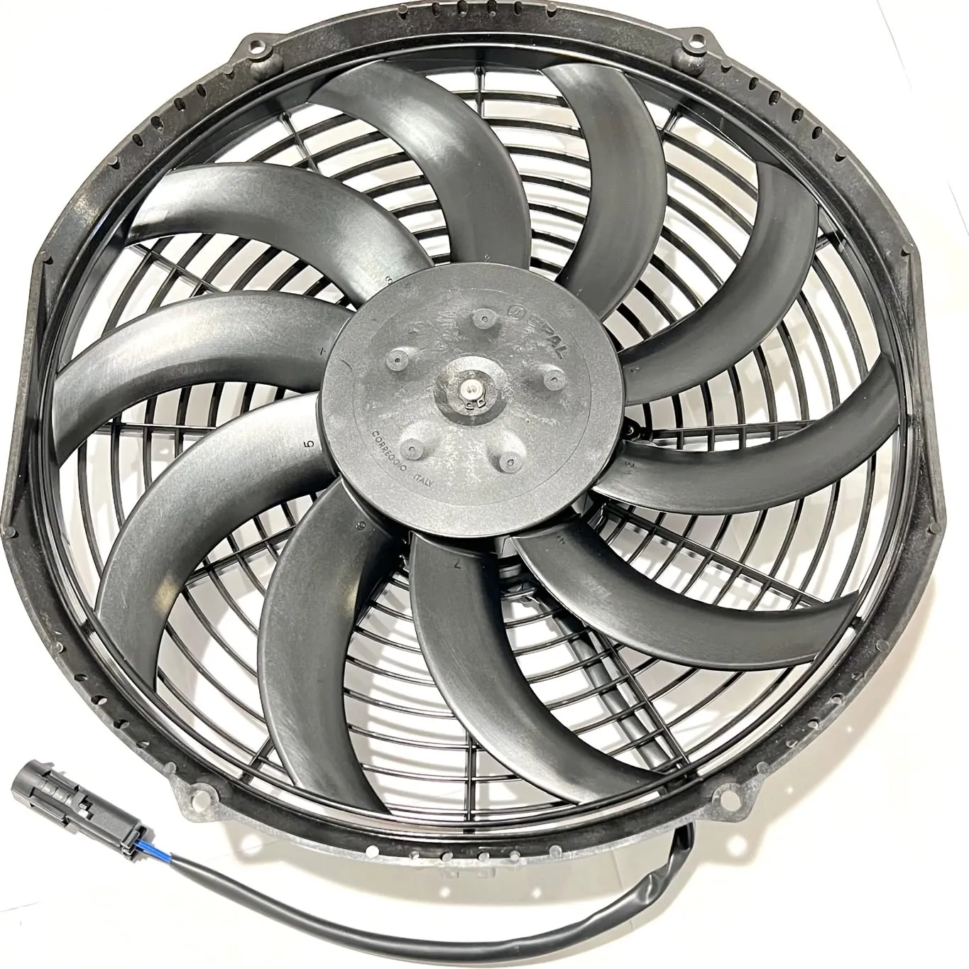 SPAL 30101529 12" 12V High-Performance Puller Fan – 1226 CFM, Curved Blades, Sealed Weather Pack Connector – Replacement for Thermo King 78-1201, Tripac APU Evolution Radiator Condenser