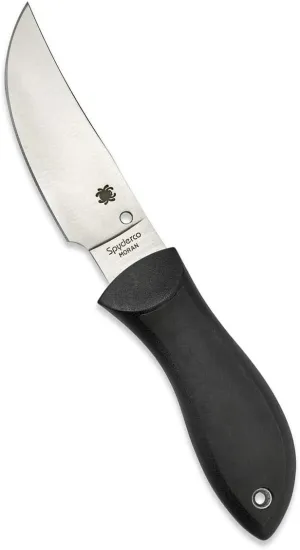 Spyderco 3.92" Plain Fixed Blade Black Handle Pocket Knife (FB01P)