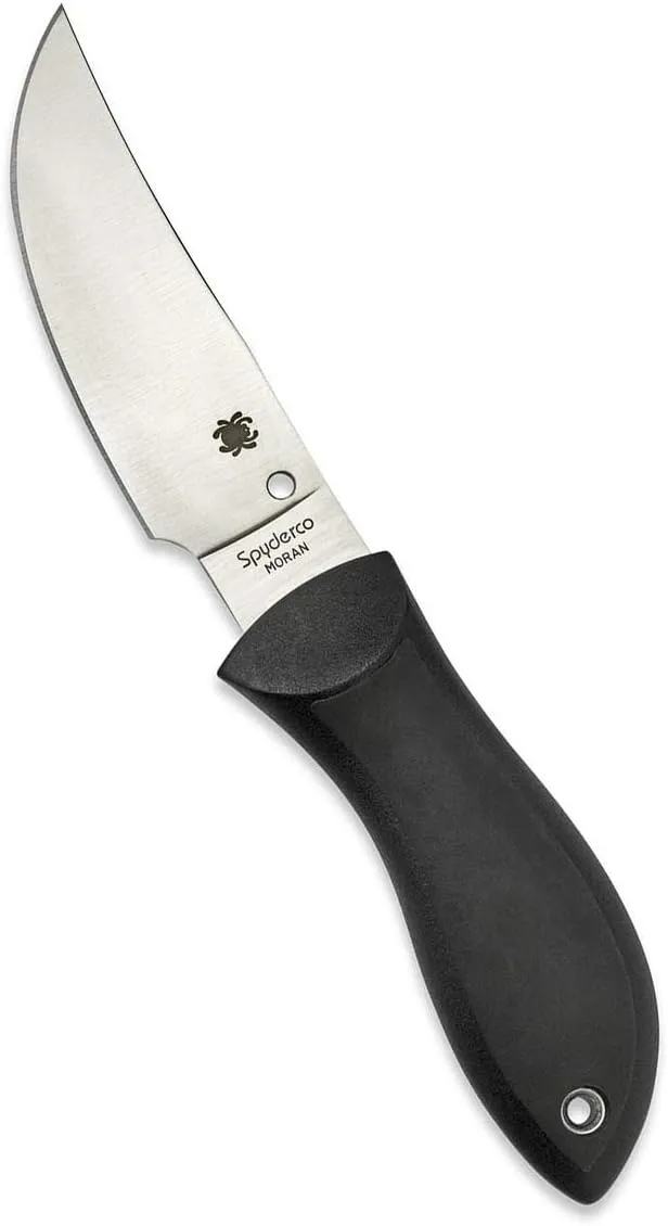 Spyderco 3.92" Plain Fixed Blade Black Handle Pocket Knife (FB01P)