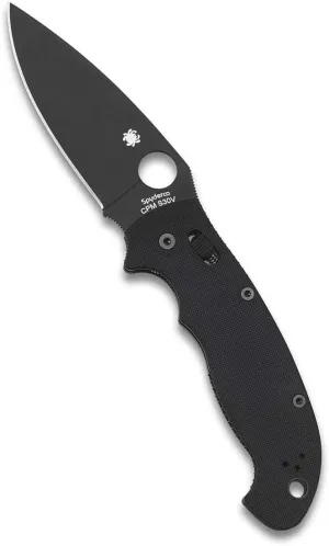 Spyderco Manix 2 XL Folding Knife - Black G-10 Handle with PlainEdge, Full-Flat Grind, CPM S30V Steel Blade and Ball Bearing