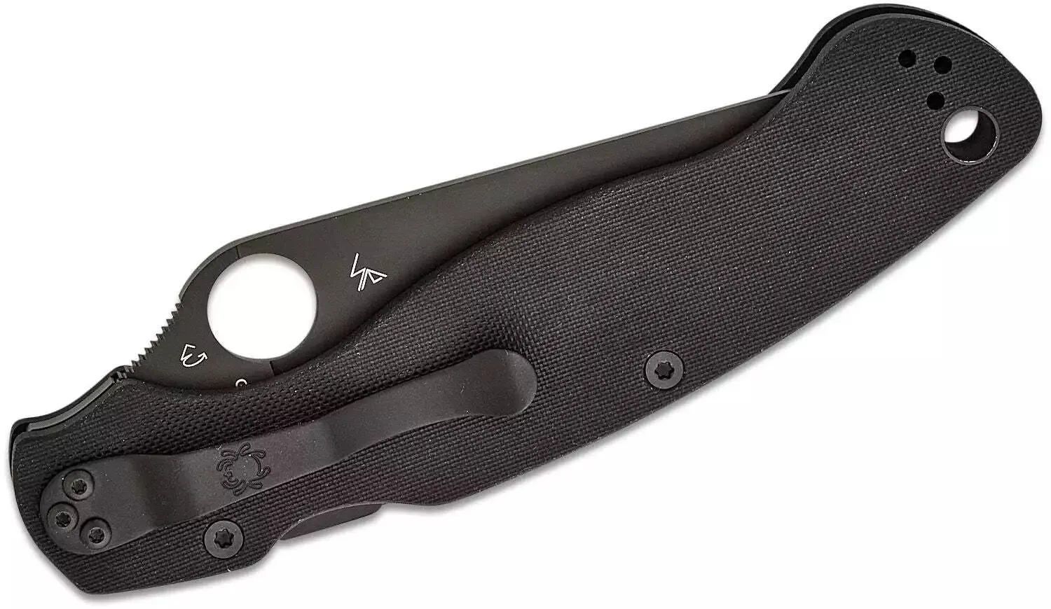 Spyderco Military 2 Black 4" Serrated Pocket Folding Knife (C36GSBK2)