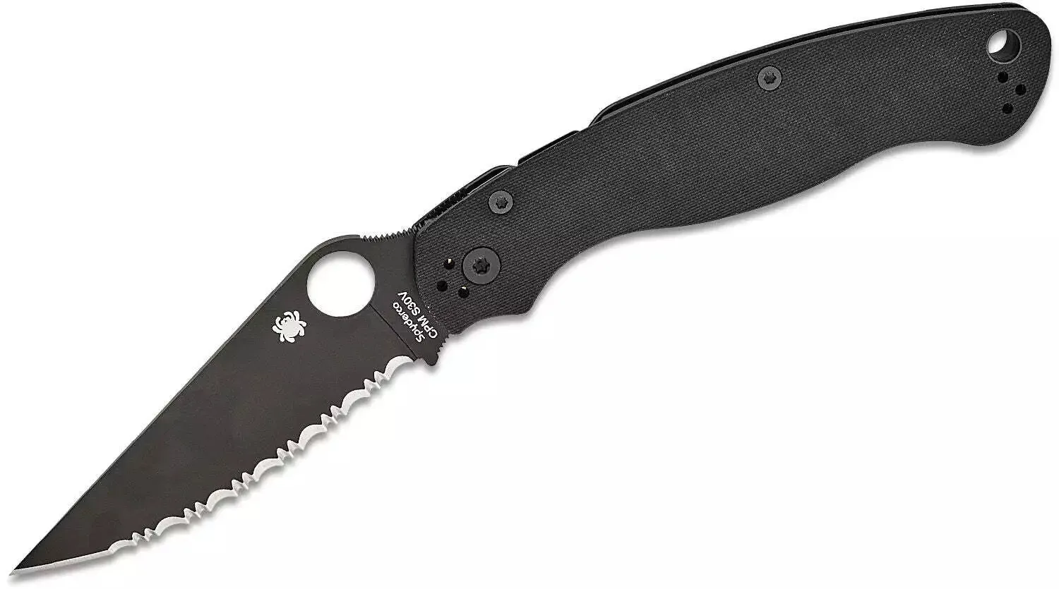 Spyderco Military 2 Black 4" Serrated Pocket Folding Knife (C36GSBK2)
