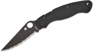Spyderco Military 2 Black 4" Serrated Pocket Folding Knife (C36GSBK2)