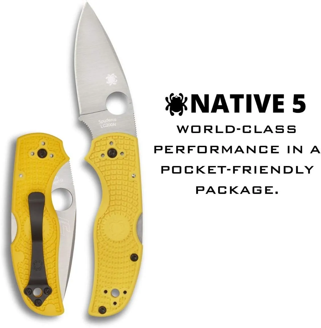Spyderco Native 5 Salt 2.95" Plain Edge Folding Pocket Knife (C41PYL5)