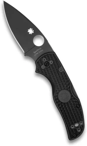 Spyderco Native 5 Signature Knife with 2.95" CPM S30V Black Steel Blade and Black FRN Handle - PlainEdge - C41PBBK5