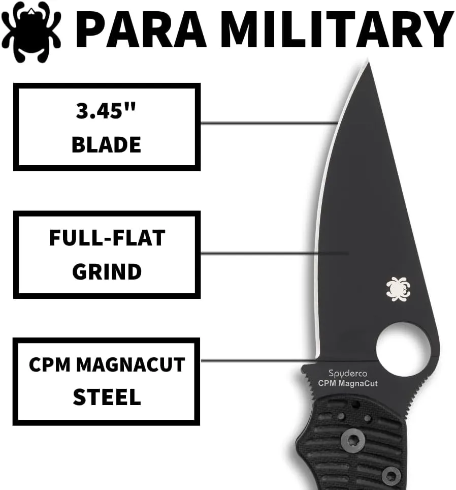 Spyderco ParaMilitary 2 Plain Edge 3.45" Folding Pocket Knife (C81GMCBKP2)