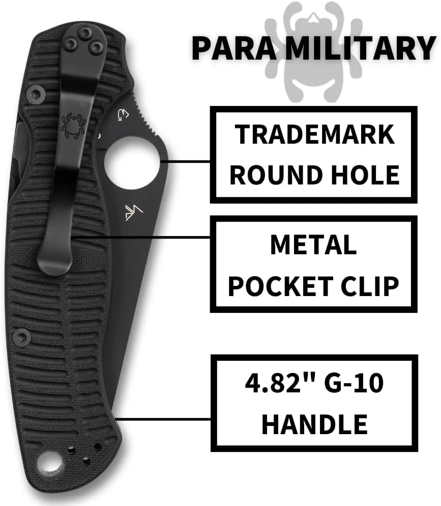 Spyderco ParaMilitary 2 Plain Edge 3.45" Folding Pocket Knife (C81GMCBKP2)