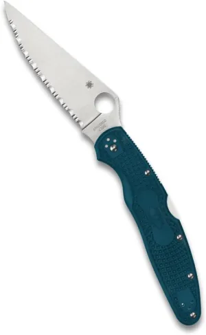 Spyderco Police 4 Lightweight Knife with K390 Premium Stainless Steel Blade with Durable Blue FRN Handle - SpyderEdge - C07FS4K390