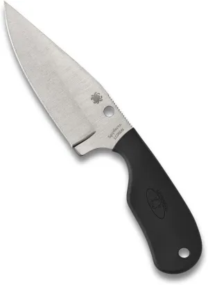 Spyderco Subway Bowie Fixed Blade Knife with Ultra-Corrosion Resistant LC200N Blade and FRN Handle - Includes Custom Molded Boltaron Sheath - PlainEdge - FB48PBK