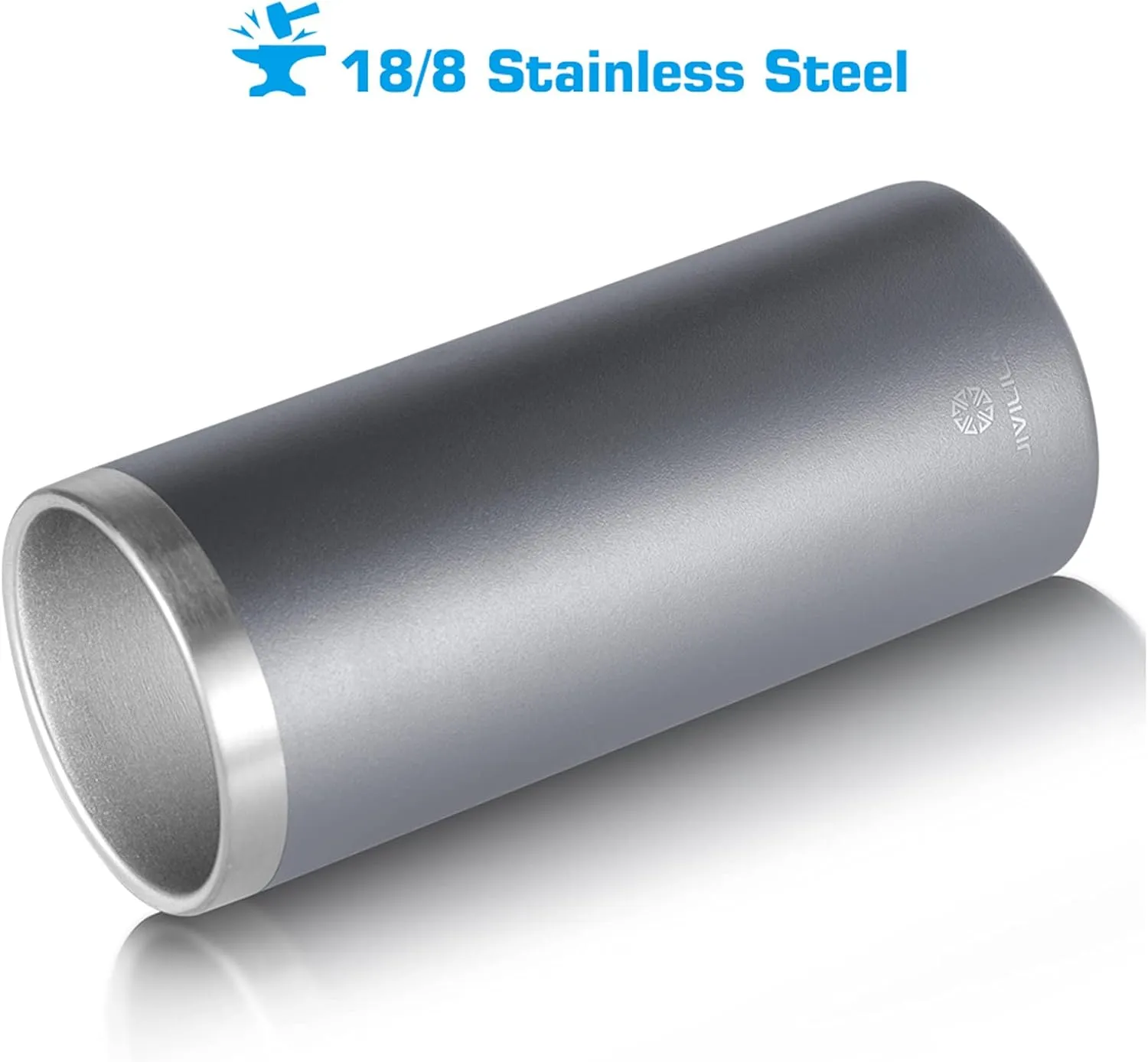 Stainless Steel Insulated Cooler for 12oz Slim Cans | Skinny Can Drinks Holder for Hard Seltzer, Beer, Soda, and Energy Drinks (Gray)