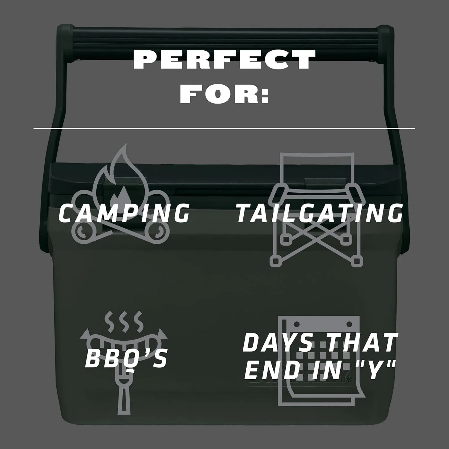 Stanley Adventure Outdoor Cooler 16 qt | Heavy Duty Outdoor Camping Cooler with Easy Carry Top Handle | 36 Hour Cooling Ice Chest for 21 Cans| BPA-Free | Stanley Green